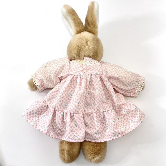 Vtg CALTOY Rachel & Baby Peach Bunnies Softsheen Plush Rabbit Stuffed Animal Toy - Picture 2 of 10